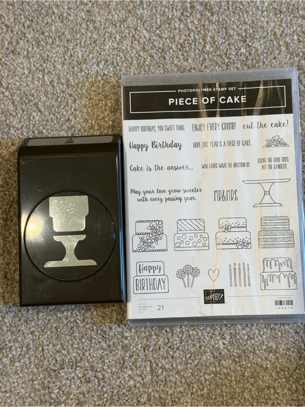 Stampin' Up! Piece of Cake Stamp Set & Cake Punch - Black and White